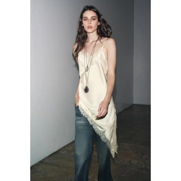 ZARA ASYMMETRIC LACE DRESS ZW COLLECTION - Picture 3 of 6